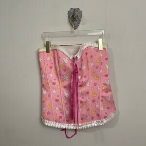 LittleforBig L corset ruffle bow bunny star moon pastel Victorian shapewear cute